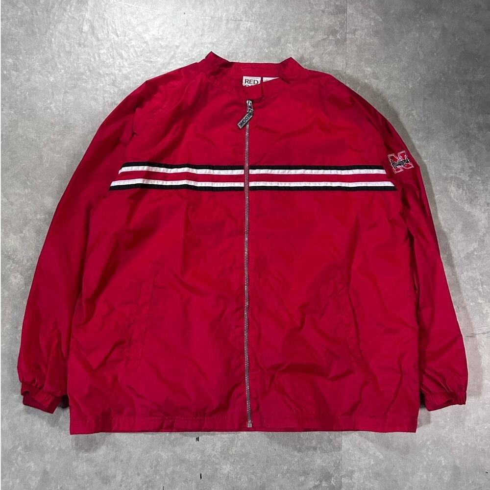 90's Vintage Nebraska Cornhuskers Windbreaker Red -XXL